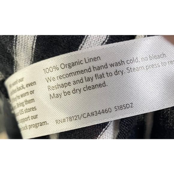 Eileen Fisher Striped Tunic Mini Dress Organic Linen Short Sleeves Womens Medium - Picture 9 of 10